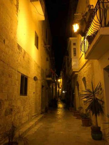 A typical narrow little street in Malta.